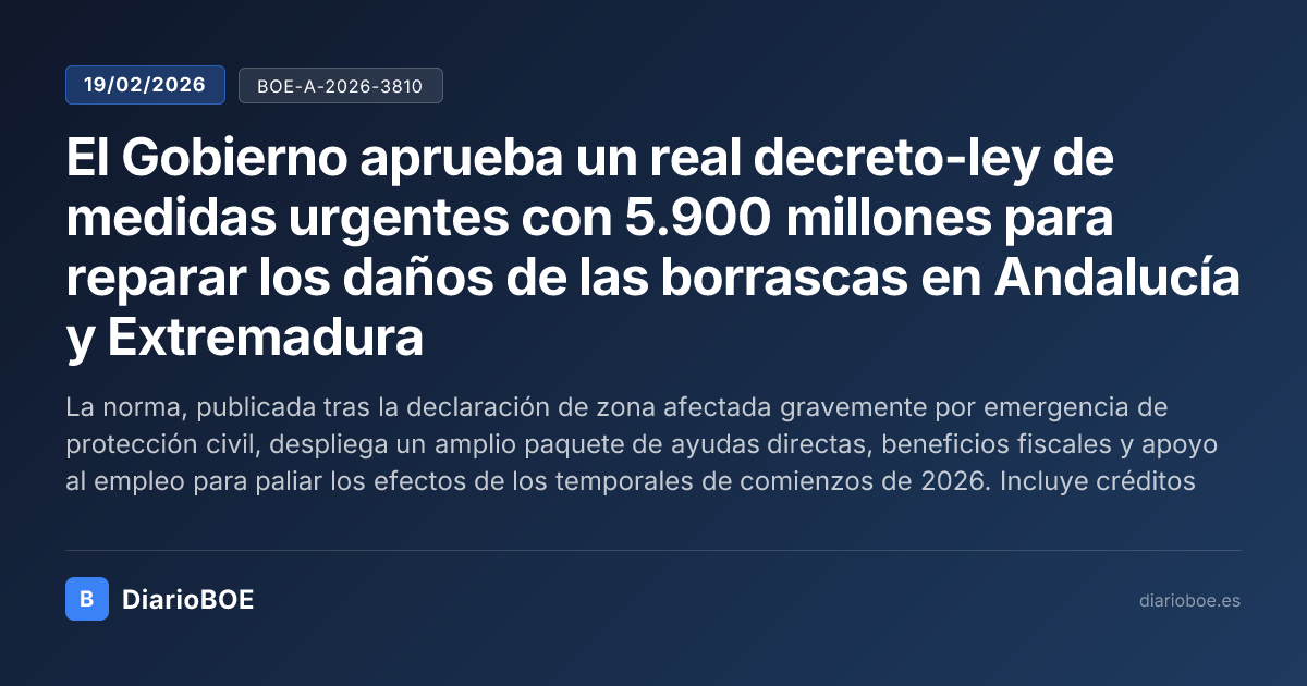 El Gobierno aprueba un real decreto-ley de medidas urgentes con 5.900 ...